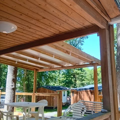 Stacaravan 4 personen - Standard Bois 31m² 3 kamers + halfoverdekt terras 18m² + TV