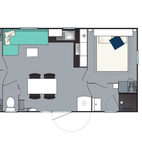 Stacaravan 6 personen - Vrije tijd 3 slaapkamers - TV