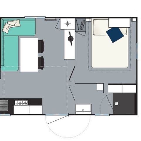 Stacaravan 7 personen - Evasion 2 kamers 28m² (28m²)