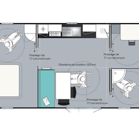 Stacaravan 4 personen - Cocoon voor 4 personen 2 kamers PMR 30m² - Côte d'Azur