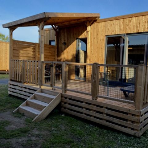 Stacaravan 5 personen - Cottage Premium 2 slaapkamers 4 pers. Uitzicht op de wijngaard