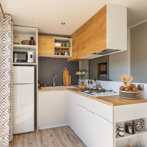 Stacaravan 6 personen - Loisir confort 3 ch. 6 pers - 36m2 - Overdekt terras - SAM
