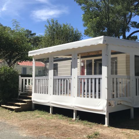 Stacaravan 8 personen - Sunêlia Prestige 4bed. 8 pers. - 40m2 - Overdekt terras - SAM