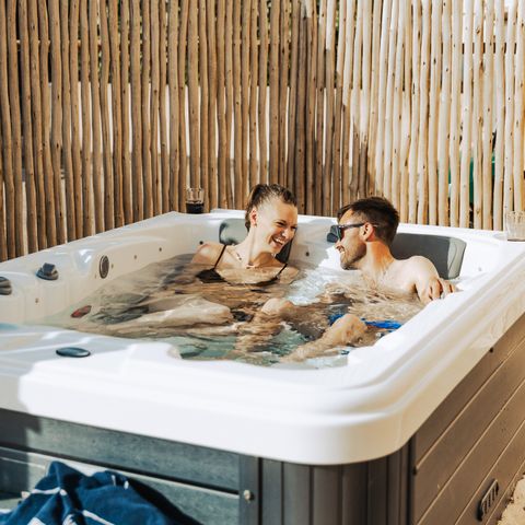 Stacaravan 3 personen - Sunêlia Luxe Taos Spa 1bed. 2 pers - 19m2 - Exotische pergola