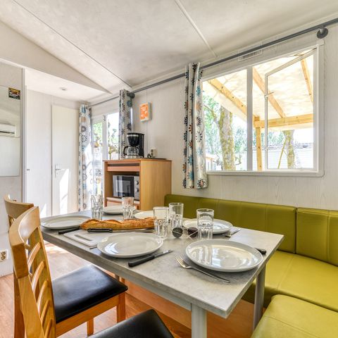 Stacaravan 4 personen - Comfort | 2 Slaapkamers | 4 Pers | Overdekt Terras | Airconditioning
