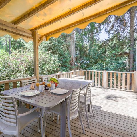 Stacaravan 6 personen - Mobile-home | Premium | 3 slaapkamers | 6 pers. | Verhoogd terras | Air-con.