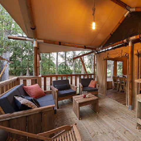 Glampingtent 5 personen - Luxe Lodge 4/5 personen in zone J