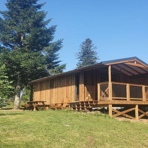 Chalet 5 personen - Eco-Lodge VIP 35m² met uitzicht op de speeltuin, 2 slaapkamers, 1 badkamer (beddengoed inbegrepen)