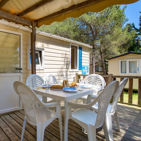 Stacaravan 6 personen - Mobile-home | Comfort XL | 3 slaapkamers | 6 pers. | Verhoogd terras | Airconditioning | TV