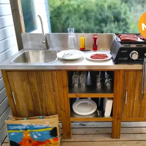 Stacaravan 6 personen - Premium 3 slaapkamers Lounge - buitenkeuken