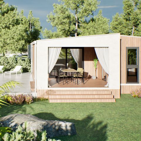 Villa 4 personen - Premium glamping villa aan het strand met privézwembad