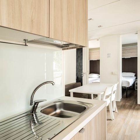 Stacaravan 6 personen - Camping Home Grand Premium 6+1 met drie slaapkamers