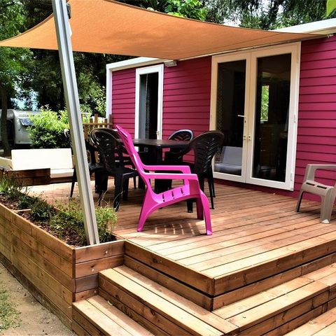 Stacaravan 6 personen - GROTE CHARME AIRCONDITIONING / TV / GASKOOKPLAAT