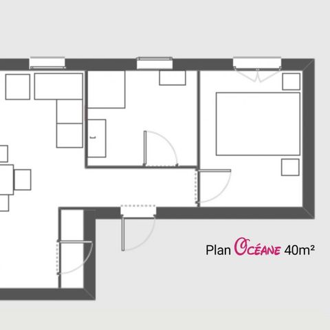 Appartement 4 personen - 2-kamer appartement 40m² - douche - TV - airconditioning
