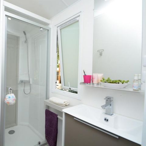 Stacaravan 5 personen - 2-slaapkamer stacaravan MIMOSA met airconditioning (29m²)