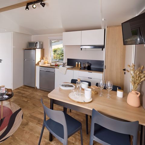 Stacaravan 6 personen - Stacaravan Vanilla met 3 slaapkamers en airconditioning