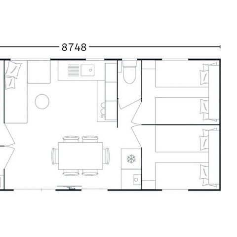 Stacaravan 6 personen - 3-slaapkamer Mobile CANNELLE (33m²) met airconditioning