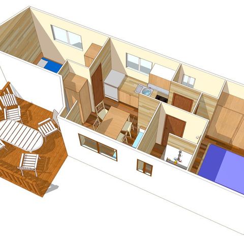 Stacaravan 4 personen - Classic XL | 2 slaapkamers | 4 pers. | Single terras