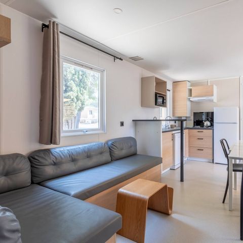 Stacaravan 6 personen - Mobile-home | Premium | 3 slaapkamers | 6 pers | Verhoogd terras | 2 badkamers | Airconditioning | TV