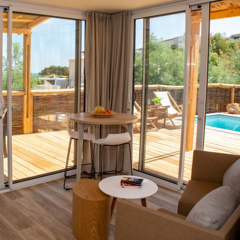 Stacaravan 8 personen - Lodge Riviera - 2 tot - Met airconditioning Plancha