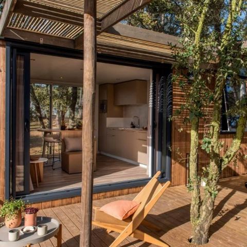 Stacaravan 6 personen - Lodge Luxe Panoramazicht - 2 tot - Met airconditioning Plancha