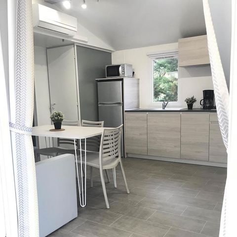Stacaravan 6 personen - Stacaravan 36m² - airconditioning + TV + Overdekt terras