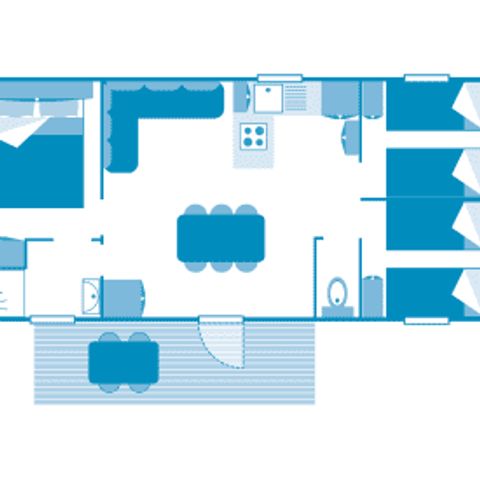 Stacaravan 7 personen - Cottage 6/7p 3ch met airconditioning ***
