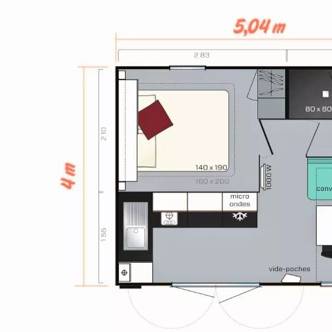 Stacaravan 2 personen - Gezellige Stacaravan 2 Kamers 2 Personen Airconditioning + TV