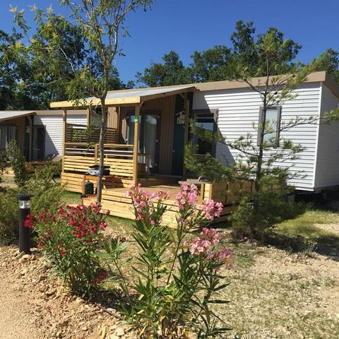Stacaravan 6 personen - Home-Flower Premium 30m² (3 kamers) + 16m² overdekt terras