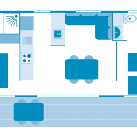 Stacaravan 4 personen - Vakantiehuis Lévézou 4p 2bed 2bad Premium airconditioning