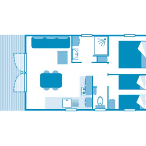 Stacaravan 4 personen - Cottage Dourbie 4p 2bed 1bad **** airconditioning