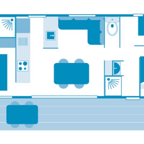 Stacaravan 6 personen - Vakantiehuis Lévézou 6p 3bed 2bad Premium airconditioning