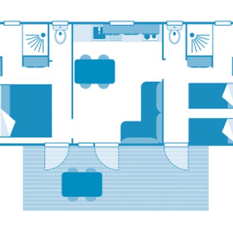 Stacaravan 4 personen - Cottage Papillon 4p 2bed 2bad **** airconditioning