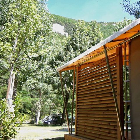 Safaritent 5 personen - Canvas bungalow CANADA 2 slaapkamers + overdekt terras