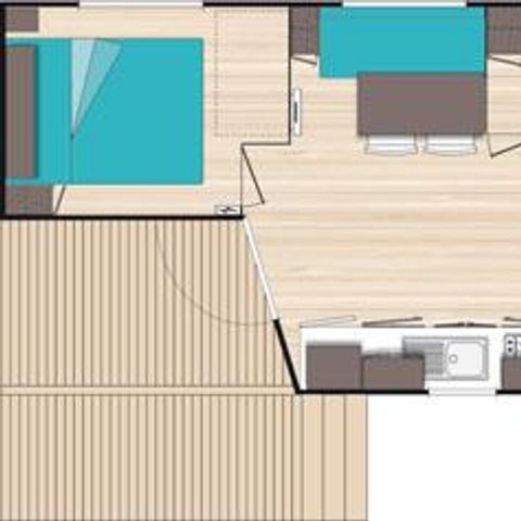 Stacaravan 4 personen - Comfort Airconditioning 28m² - 2 kamers