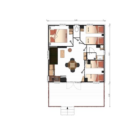 Chalet 6 personen - CHALET "NATURE" 3 sl.k. 6 pl.