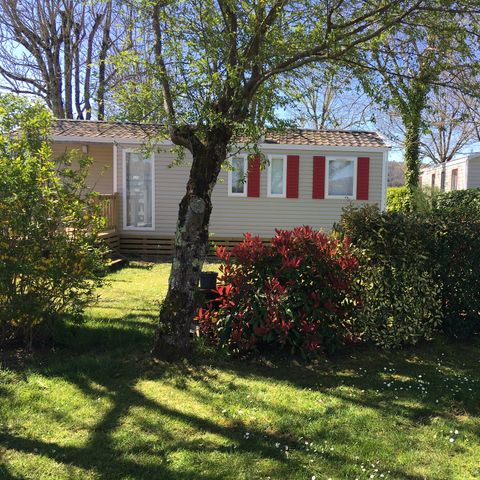 Stacaravan 6 personen - Malaga Trio - 3 Slaapkamers - 30 m2 (+ Half overdekt terras 11 m2) Slaapplaatsen 6