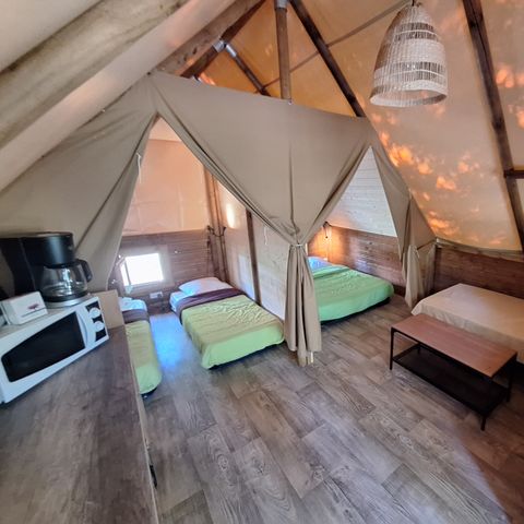 Safaritent 5 personen - AMAZONE tent zonder sanitair PRIJS VOOR 2 PERSONEN