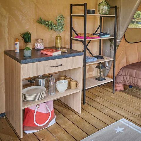 LODGE 5 personen - Tentlodge BALI - 32 m² - zonder sanitair