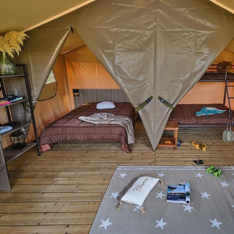 LODGE 5 personen - Tentlodge BALI - 32 m² - zonder sanitair