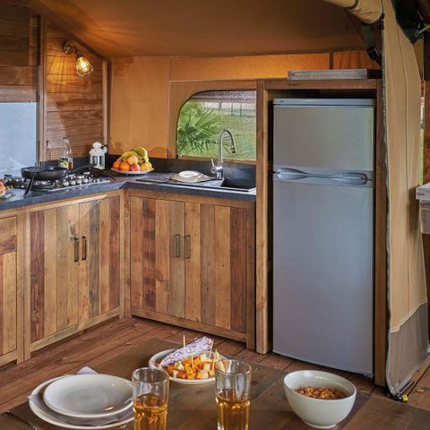 Safaritent 6 personen - Lodge Kenya Vintage Confort 46m² - 2 kamers + overdekt terras 4/5 pers
