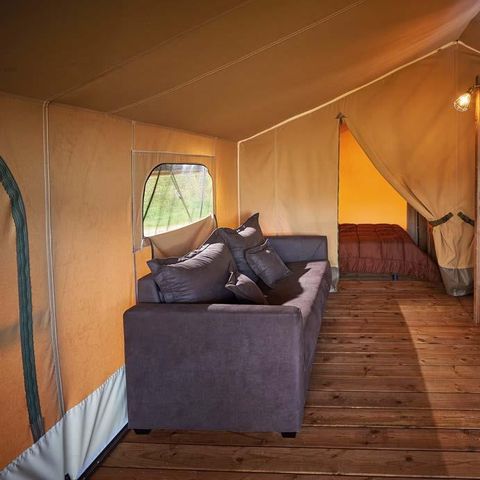 Safaritent 6 personen - Lodge Kenya Vintage Confort 46m² - 2 kamers + overdekt terras 4/5 pers