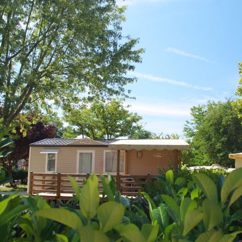 Stacaravan 6 personen - Stacaravan Confort 29m² 3 kamers + overdekt terras - zonder tv - zonder airco 6 pers