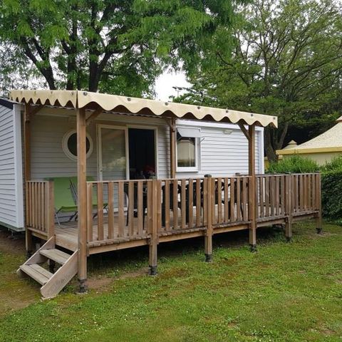Stacaravan 4 personen - Comfort Stacaravan 27m² 2 kamers + overdekt terras - zonder tv - zonder airco 4 pers