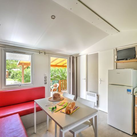 Stacaravan 4 personen - Comfort Stacaravan 27m² 2 kamers + overdekt terras + airconditioning + TV 4 pers