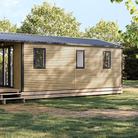 Stacaravan 4 personen - COTTAGE Premium 2ch 29m² 2 kamers + TV + Afwasmachine + airconditioning + plancha + XL terras