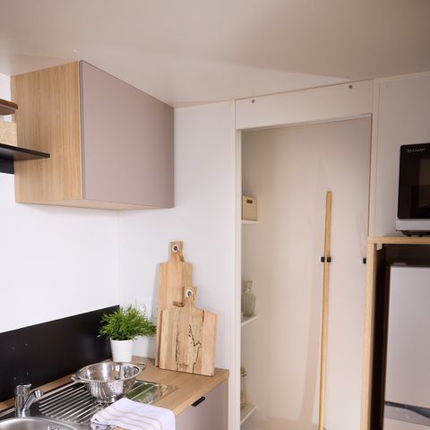 Stacaravan 6 personen - COTTAGE Premium 3ch 35m² 3 kamers + TV + Afwasmachine + airconditioning + plancha + XL terras