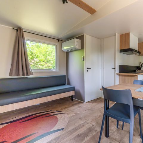 Stacaravan 6 personen - COTTAGE Premium SPA privé 35m² 3 kamers + TV + Afwasmachine + airconditioning + plancha + XL terras