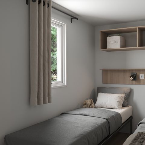 Stacaravan 4 personen - COTTAGE Premium 2 slaapkamers 2 badkamers 35 m2 +TV + Afwasmachine + airconditioning + plancha + XL terras