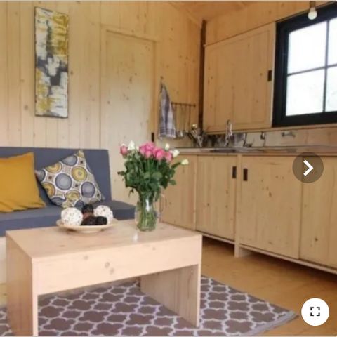 Chalet 5 personen - Premium cottage (2022) aan de rivier, 2 slaapkamers, overdekt terras 5 pers